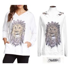 Lauren moshi white graphic hoodie